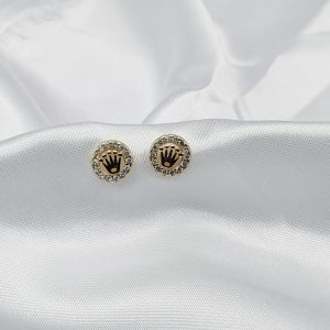 Pendiente estilo Rolex con circonitas