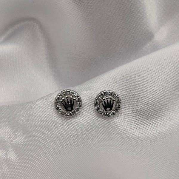 Pendiente estilo Rolex con circonitas