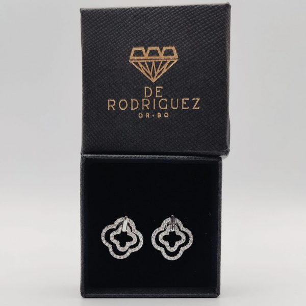 Pendientes doble flor con circonitas
