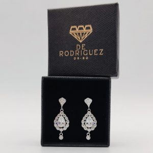 Pendiente colgante estilo vintage en forma de gota con circonitas