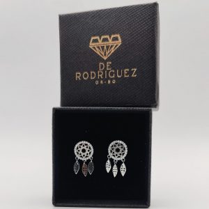 Pendiente estilo atrapasueños con circonitas