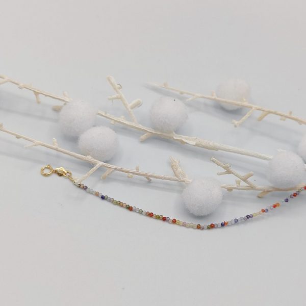 Pulsera de Plata con Bolitas de Colores