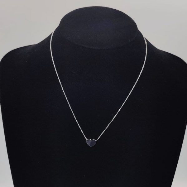 Collar de Plata con Colgante de Corazón – Cadena Rolo de Plata