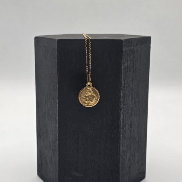 Medalla Jesús del Sagrado Corazón y Virgen del Carmen en Oro de 18K