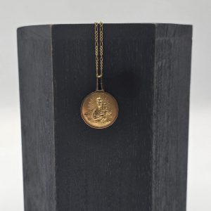 Medalla Jesús del Sagrado Corazón y Virgen del Carmen en Oro de 18K