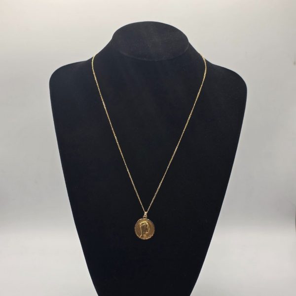 Medalla Virgen de Montserrat y Jesús del Sagrado Corazón en Oro de 18K