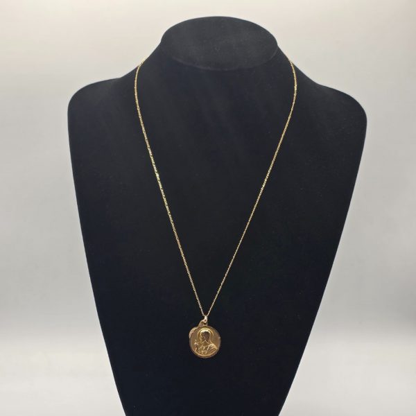 Medalla Virgen de Montserrat y Jesús del Sagrado Corazón en Oro de 18K