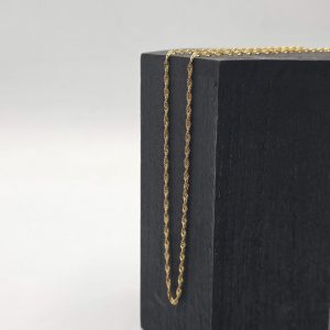 Cordón Espiral de 59 cm y 2 mm en Oro de 18K