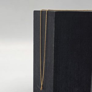 Cadena Rolo con Eslabones Pegados de 60 cm y 1 mm en Oro de 18K