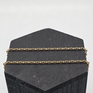 Collar Rolo con Detalles en Oro Blanco de 60 cm y 3 mm en Oro de 18K