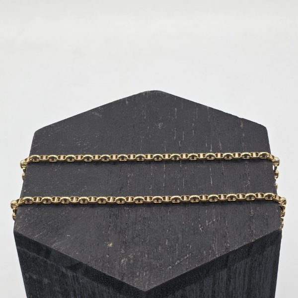 Collar Rolo con Detalles en Oro Blanco de 60 cm y 3 mm en Oro de 18K