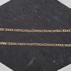 Cadena Figaro de 60 cm y 2 mm en Oro de 18K