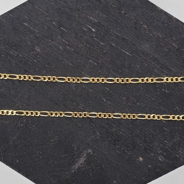 Cadena Figaro de 60 cm y 2 mm en Oro de 18K