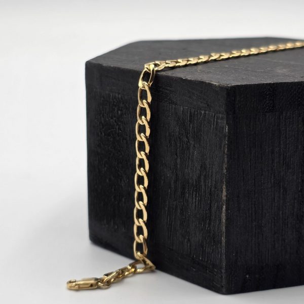 Pulsera Cubana de 21,3 cm y 4 mm en Oro de 18K