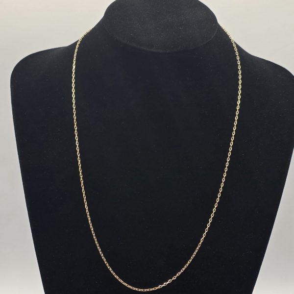 Cadena Rolo Cuadrado de 61 cm y 1 mm en Oro de 18K