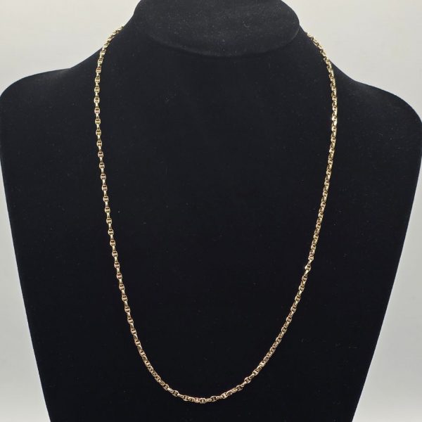 Collar Rolo con Detalles en Oro Blanco de 60 cm y 3 mm en Oro de 18K