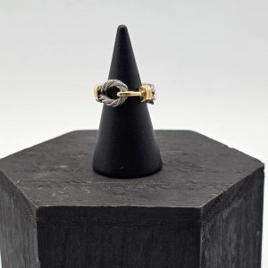 Anillo Cordón Bicolor en Oro de 18K