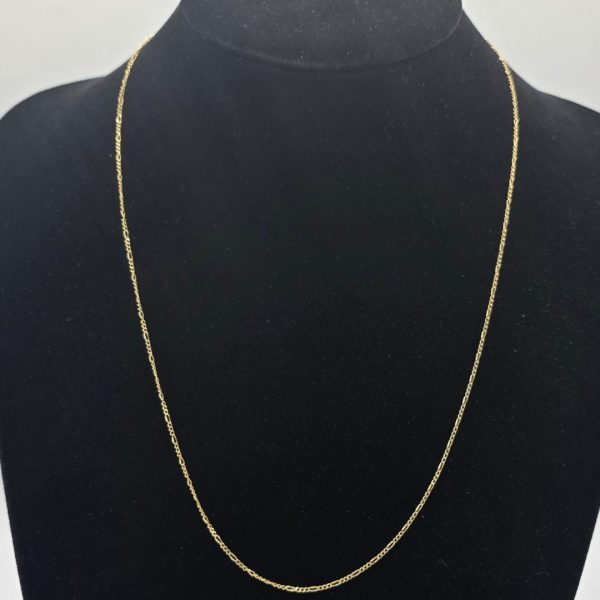 Cadena Figaro de 57 cm y 1 mm en Oro de 18K