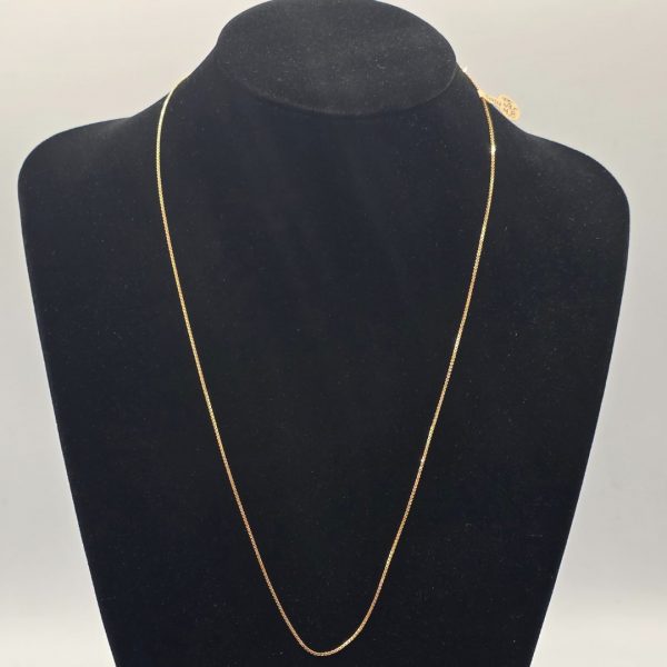Cadena Rolo con Eslabones Pegados de 60 cm y 1 mm en Oro de 18K