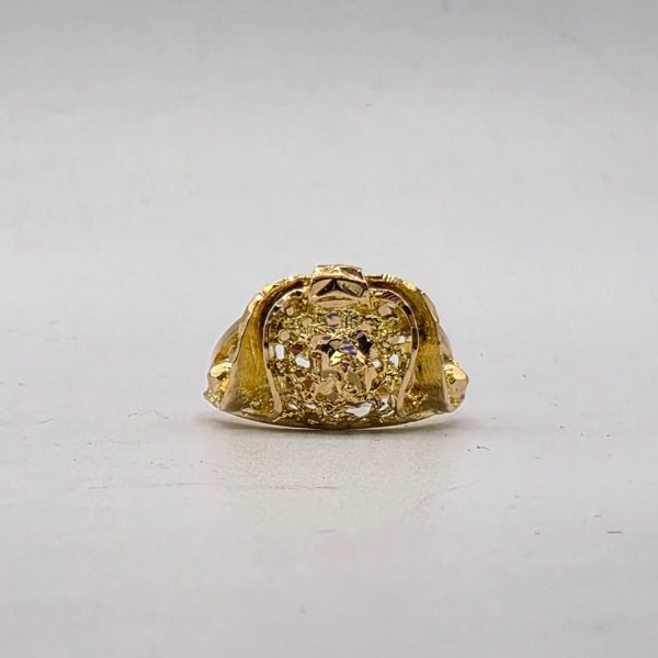 Anillo con Dibujo Trocado en Oro de 18K