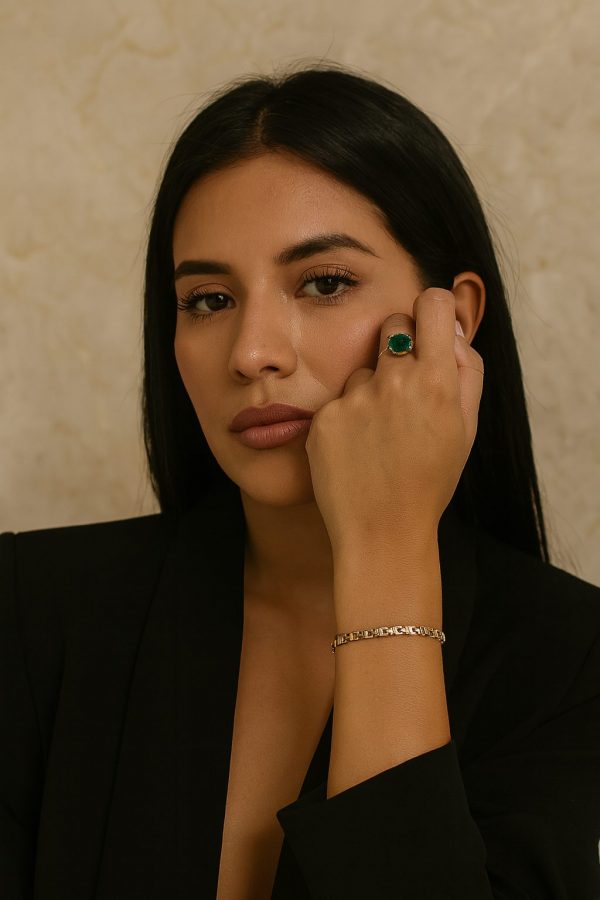 Pulsera de Eslabones Intercalados en Oro Dorado y Oro Blanco (18,5 cm y 5 mm) en Oro de 18K