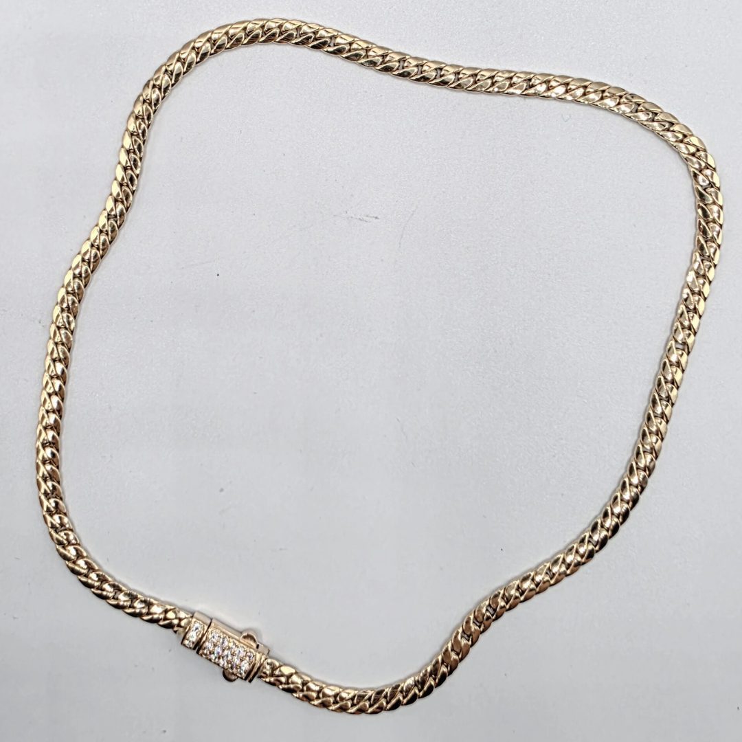 Cadena cubana cierre circonita 45 cm 5 mm