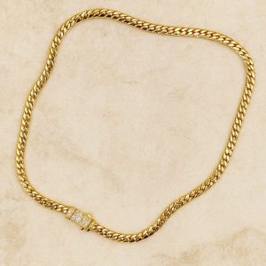 Cadena cubana cierre circonita 45 cm 5 mm