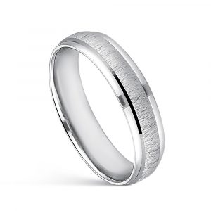 Alianza Amore confort En Plata Rodiada Centro Matizado Combi Brillo