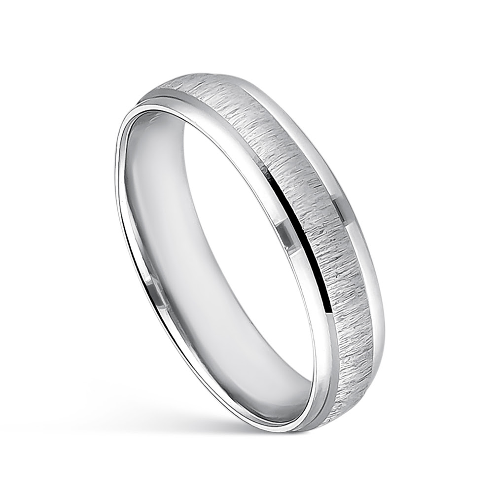 Alianza Amore confort En Plata Rodiada Centro Matizado Combi Brillo