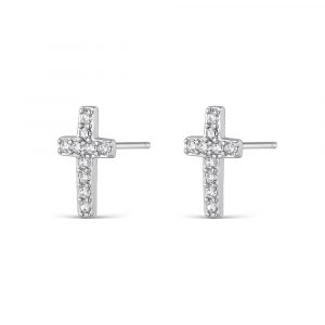 Pendiente de circonita mini cruz cierre presión