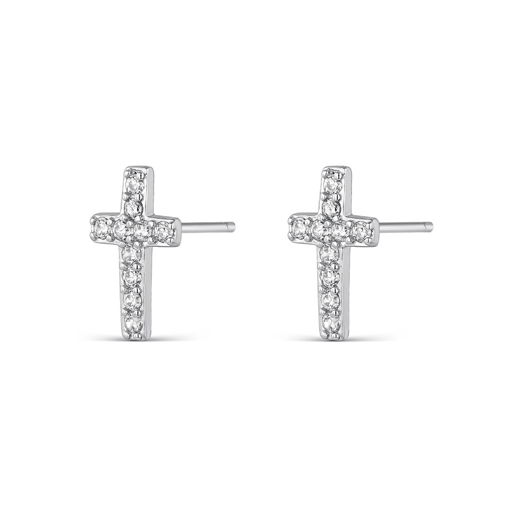 Pendiente de circonita mini cruz cierre presión