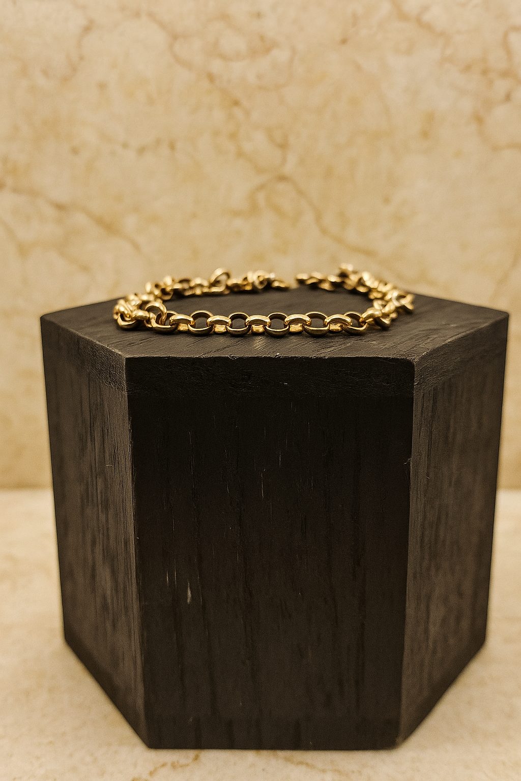 Pulsera Rolo Redonda de 20 cm y 4 mm en Oro de 18K