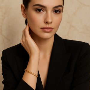 Pulsera Rolo Redonda de 20 cm y 4 mm en Oro de 18K