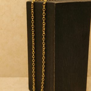 Cadena rolo redonda maciza de oro 18k – 55,5 cm, 3 mm, 15,75 g