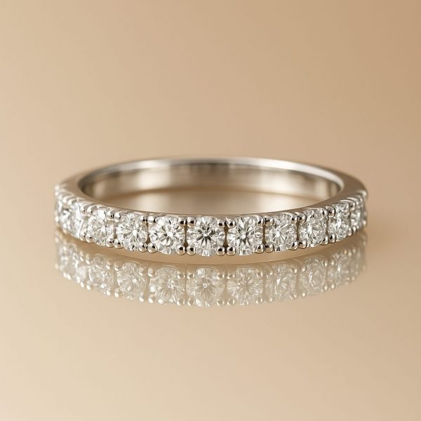 Anillo de Oro Blanco 18K con Diamantes T:14