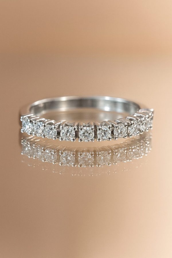 Anillo de Oro Blanco 18K con Diamantes T:11