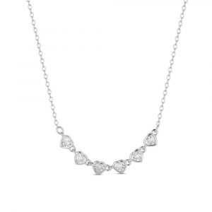 Collar de plata rodidado con chatones de circonita corazón