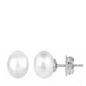 Pendiente de plata perla de 6 mm