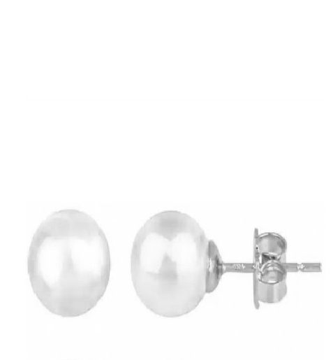 Pendiente de plata perla de 6 mm