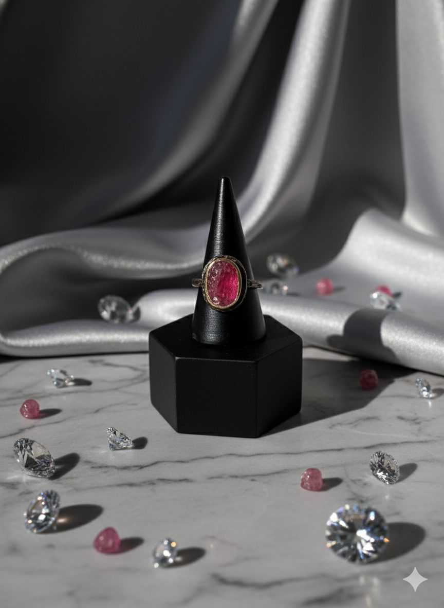 Anillo de Plata con Rubí – Estilo Vintage