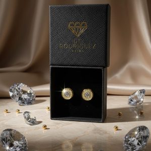 Pendientes redondos planos con circonitas