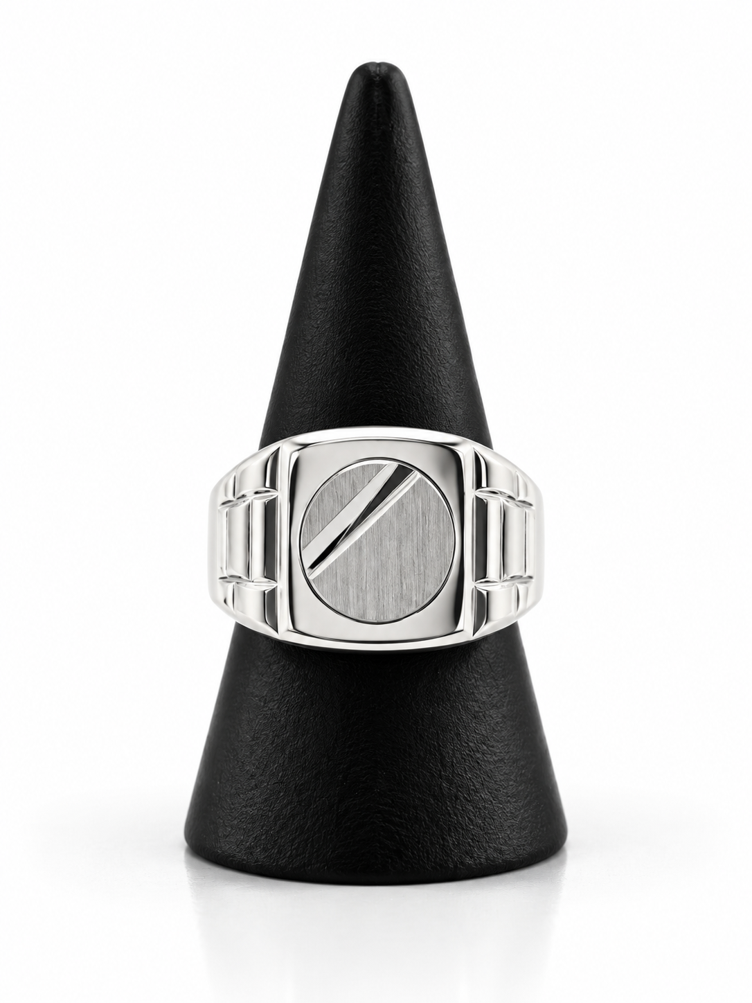 Anillo de Plata Sello Redondo Estilo Reloj – Talla: 28