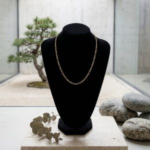 cadena figaro con ancla de barco 47cm 3mm