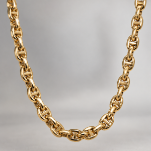 Cadena Rolo de Oro 18K con Detalle en Oro Blanco 60 cm | Grosor 3 mm | Peso 14,22 g