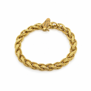 Pulsera de Oro Entrelazada Adiamantada de 18K