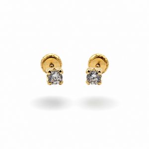 Pendientes Bebé con Circonita en Oro 18K | Elegancia y Brillo para las Más Pequeñas