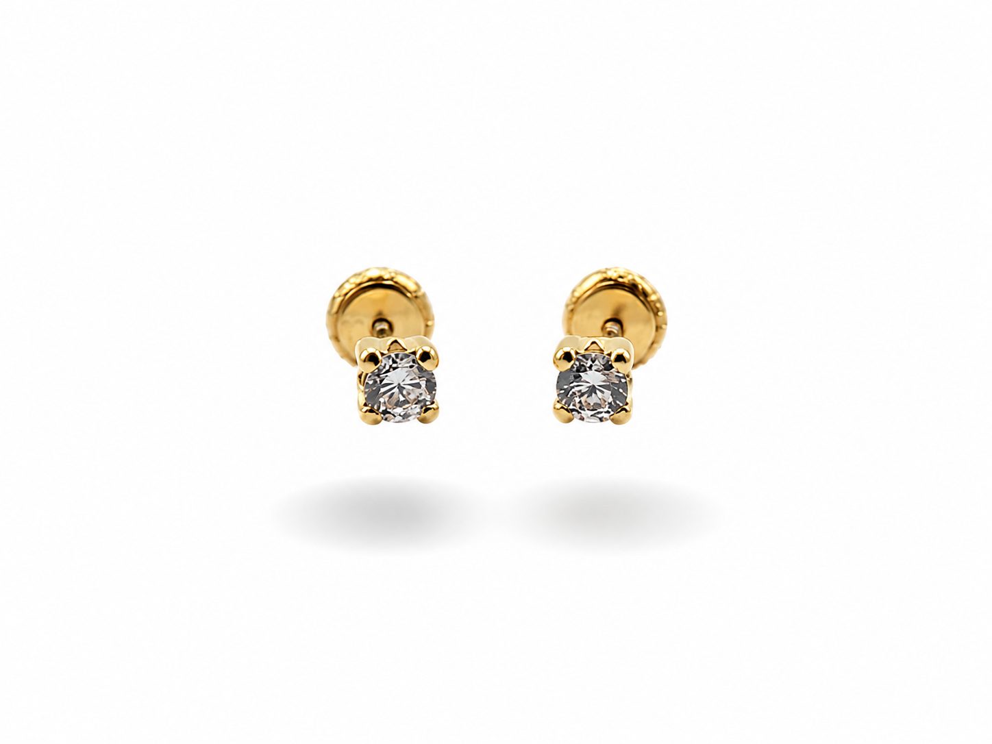 Pendientes Bebé con Circonita en Oro 18K | Elegancia y Brillo para las Más Pequeñas