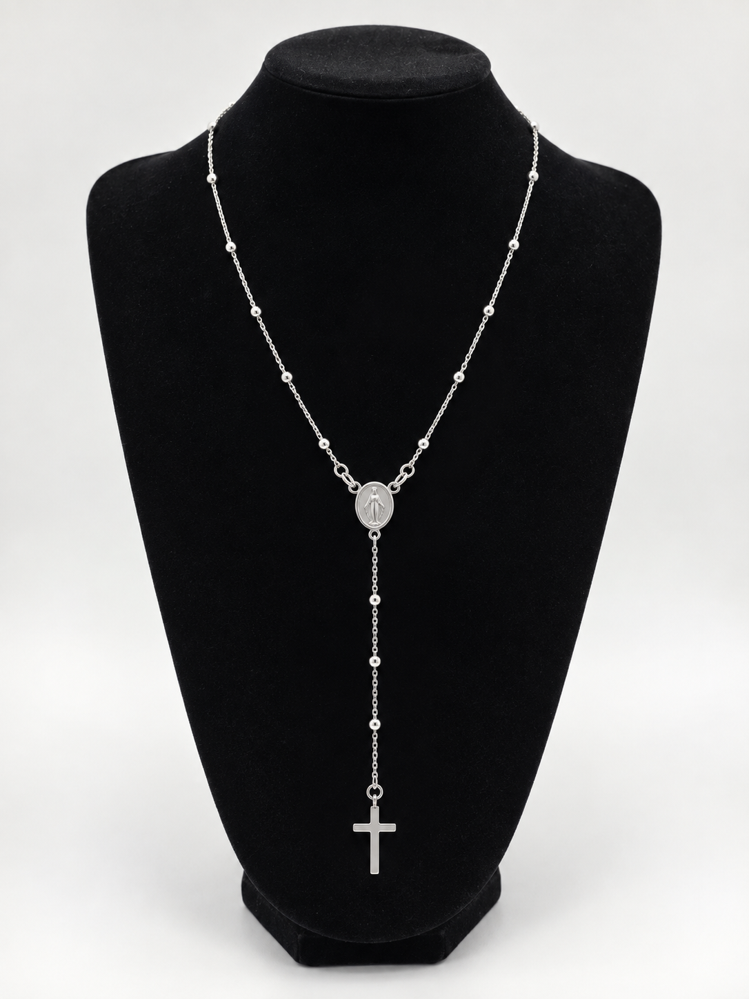 Rosario de Plata 60 cm con Bolas de 2 mm – Diseño Fino y Delicado (4,14 g)