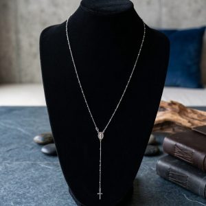 Rosario de Plata 60 cm con Bolas de 2 mm – Diseño Fino y Delicado (4,14 g)