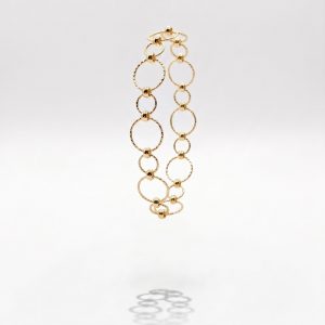 Pulsera Rolo Redondas Adiamantadas en Oro 18K